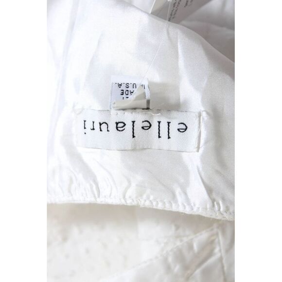 Ellelauri Womens Scoop Neck Sleeveless Textured A Line Dress White Size L - Picture 7 of 7